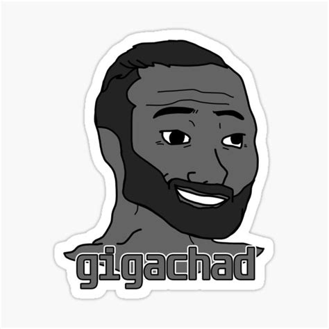 Wojak Giga Chad Sticker For Sale By Katsukijoestar Redbubble