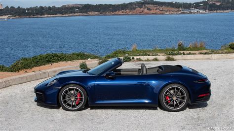 2020 Porsche 911 Carrera 4s Cabriolet Color Gentian Blue Metallic Side