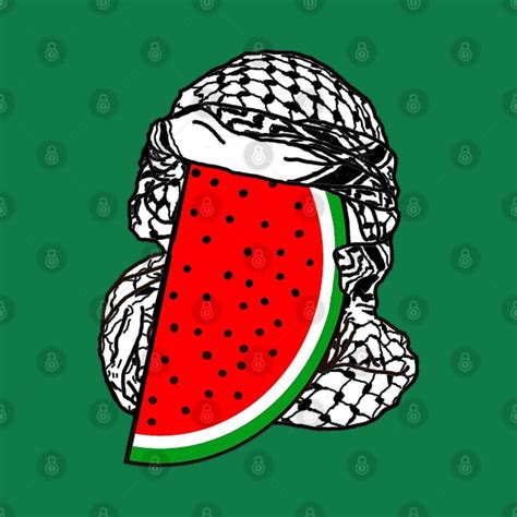 Free Palestine Watermelon Keffiyeh Wrapped Front Palestine