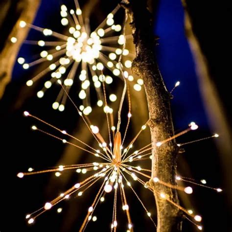 DIY Fireworks LED Fairy String Light Foldable Battery Powered Gerlyanda ...