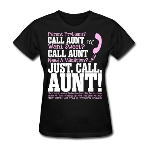 Only4U Novelty Shirts O Neck Just Call Aunt Funny Quotes Shirts For Women-in T-Shirts from Women ...