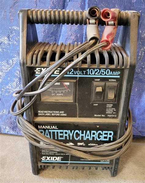 Exide Manual 12v Battery Charger And Battery Posts Cleaners