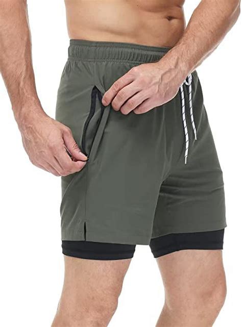 Yukaichen Mens Swim Trunks With Compression Liner 2 In 1 Quick Dry