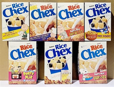 Chex Rice Cereal Box Snoopy Charlie Brown Peanuts 1991 1994 Variety Lot