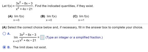 Solved Let F X 3x2 8x 3 X2 4x 21 Find The Indicated