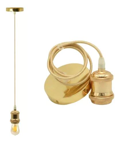 Soquete Industrial Vintage Minimalista Em Ouro Met Lico De Mt