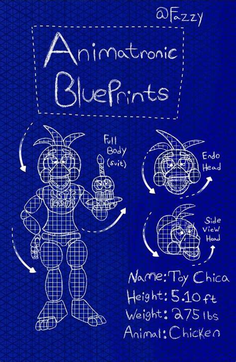 Animatronic Blueprints 7 Toy Chica Five Nights At Freddys Amino