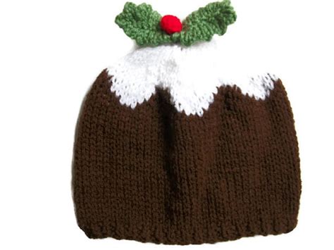 Christmas Pudding Hat Hand Knitted Xmas Novelty Beanie Vegan Etsy