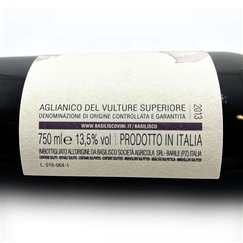 Aglianico Del Vulture Superiore Basilisco Lo Zio D America