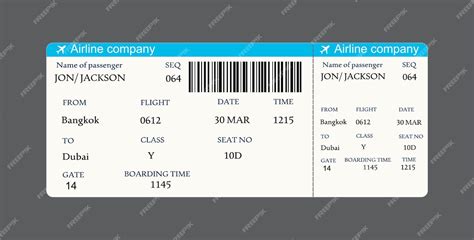 Premium Vector Vector Image Of Airline Boarding Pass Ticket With Qr2