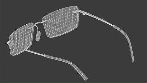 Rectangular Rimless Eyeglasses 3d Model By Frezzy