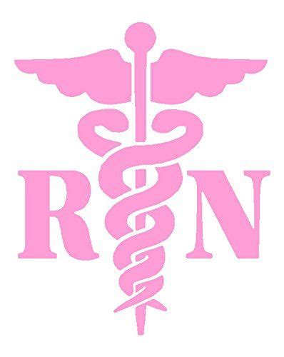 Caduceus Registered Nurse Rn Pink Window Sticker Decal Nurse Decals