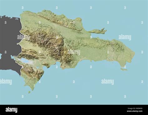 Dominican Republic Relief Map With Border And Mask Stock Photo Alamy