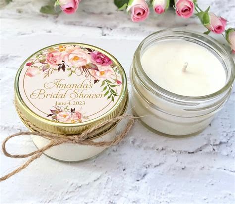 Set Of 10 Blush And Gold Bridal Shower Favors Bridal Shower Candle Favors