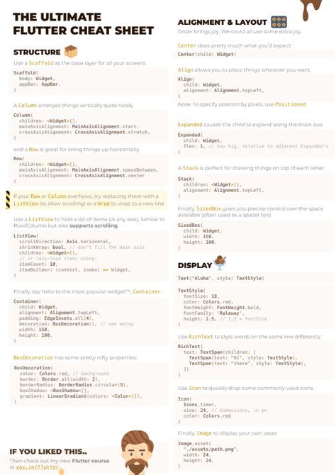 Flutter Layout Cheat Sheet