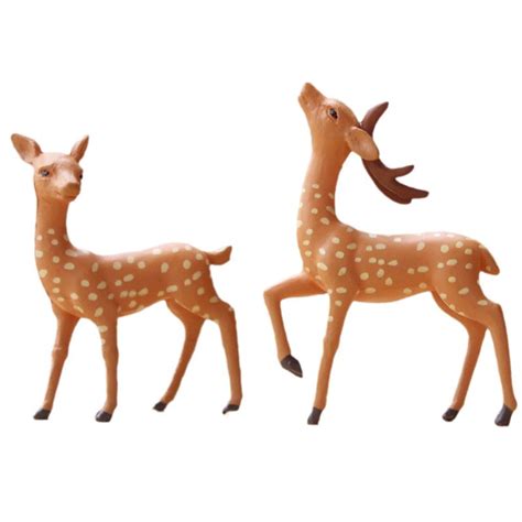 4pcs Mini Deer Figurines Miniature Cute Deer Figurine Micro Landscape