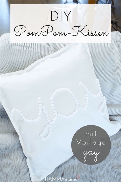 DIY Kissen selber machen mit PomPoms Ohne Nähen yay Selber machen