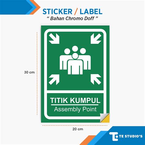 Jual Stiker Titik Kumpul Rambu Tanda Sign Assembly Point Label Sticker