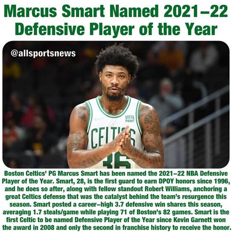 Pin By Brett Johnson On NBA Awards Marcus Smart Robert Williams