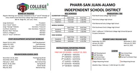 Doedyns Elementary - School District Instructional Calendar - Pharr-san ...