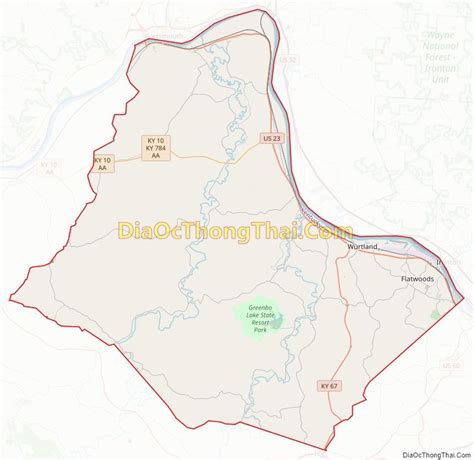 Map of Greenup County, Kentucky - Thong Thai Real