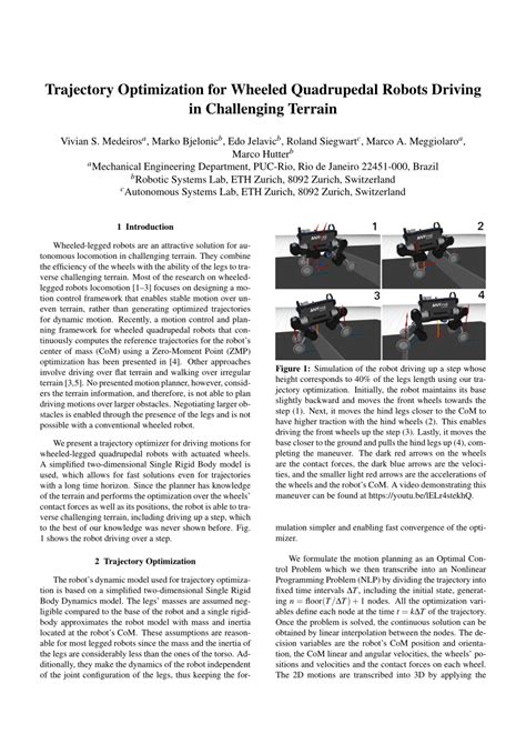 PDF Trajectory Optimization For Wheeled Quadrupedal Robots Driving In