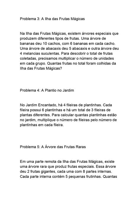 Atividades De Multiplicação Com Situações Problemas Para 5º Ano Do