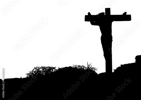 Jesus Christ On The Cross Silhouette Crucifixion On The Calvary Hill