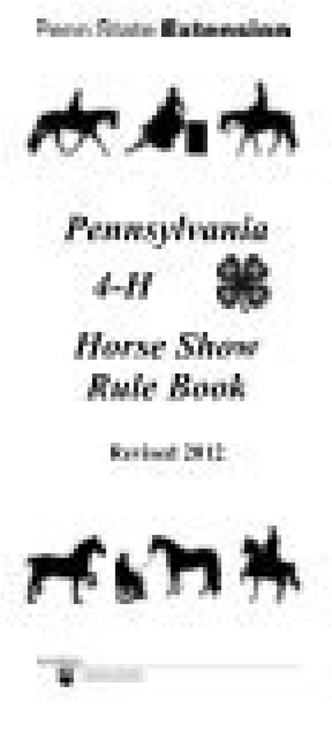 Pennsylvania 4 H Horse Show Rule Book Animal Science