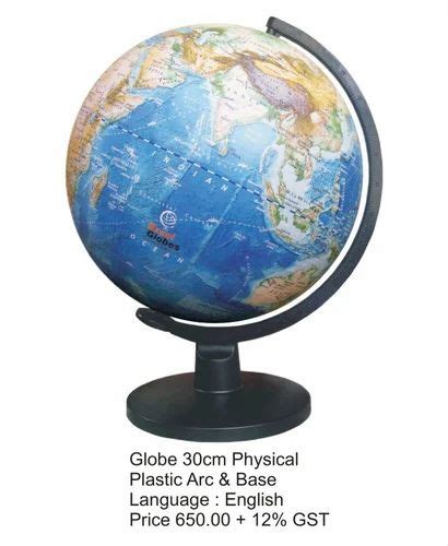 Excel Globes Blue Physical Globe In Plastic Arc Base For Education