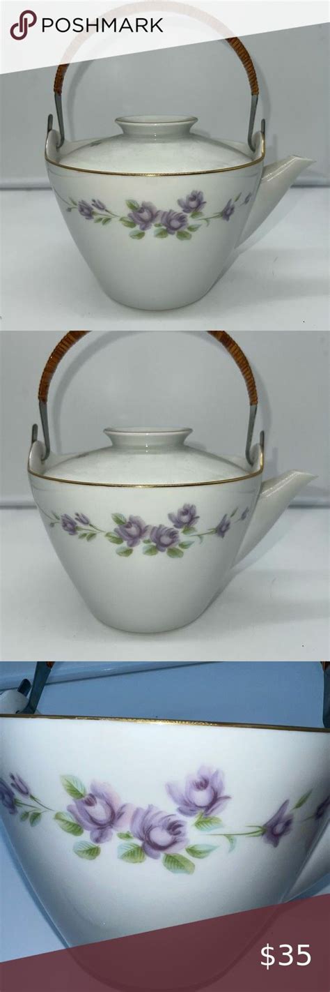 Noritake Vintage Nippon Toki Kaisha Wicker Wrapped Handle Teapot