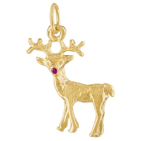 Reindeer 14k Gold Charm Christmas Charms Holiday And Occasion Charms