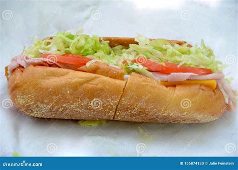 Ham and Cheese Hoagie stock photo. Image of hoagie, sandwich - 156874130