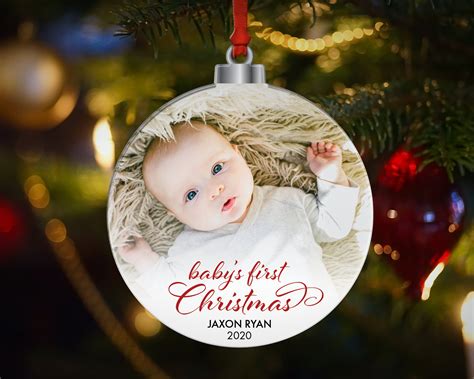 Baby S First Christmas Ornament First Christmas Photo Etsy