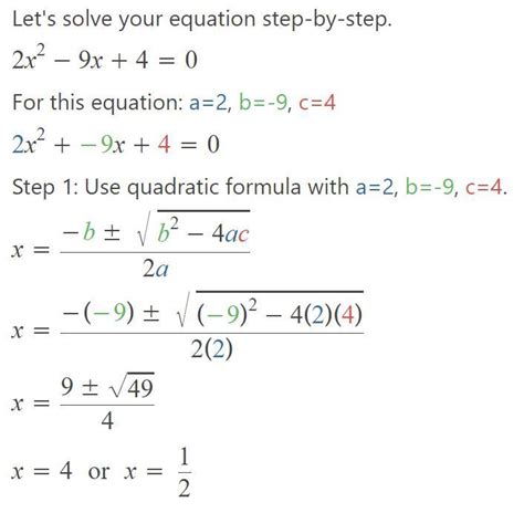 Given The Equation Below Which Of The Following Shows The Quadratic