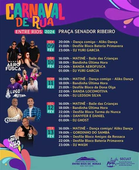 Confira A Programa O Oficial Do Carnaval De Rua Em Entre Rios