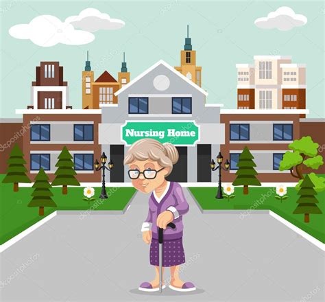 Vector Nursing Home Illustration Stock Vector Image By ©prettyvectors