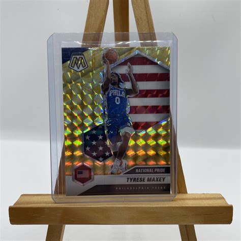 TYRESE MAXEY 2020 21 Mosaic Reactive Yellow Prizm National Pride ROOKIE