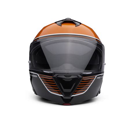 Capstone Sun Shield Ii H31 Modular Helmet Black And Orange Harley