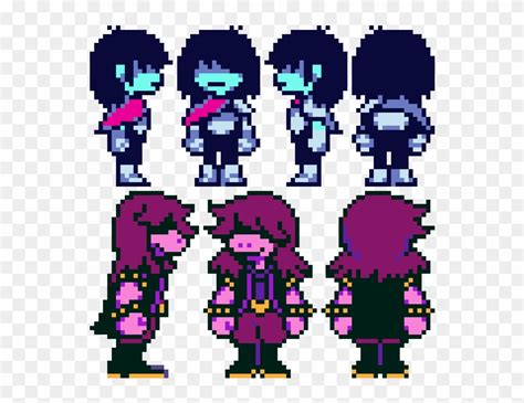 Susie And Kris Sprite Sheet Susie Deltarune Sprite Sheet Clipart