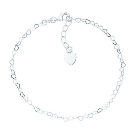 Sterling Silver Heart Anklet H Samuel