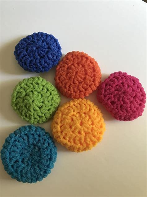 Nylon Net Scrubbies Crochet Pattern Set Of 6 Crochet Large Dish ...