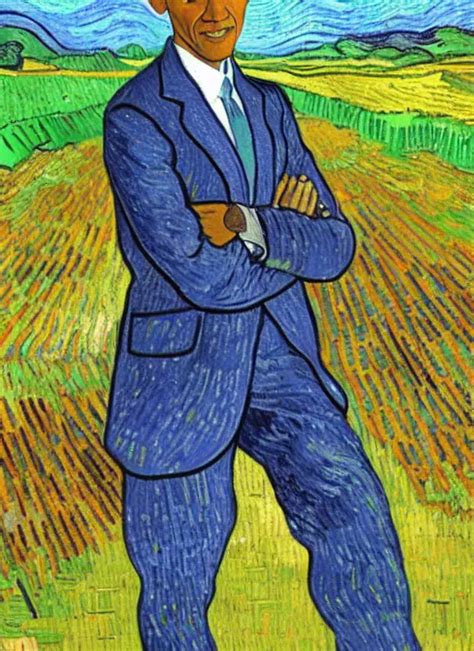 Painting Of Barack Obama As A Farmer By Vincent Van Stable Diffusion