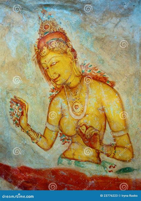 Fresco Of Naked Woman On All Fours At Hazara Rama Temple Hampi