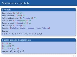 Advanced Math Presentation Format Latex