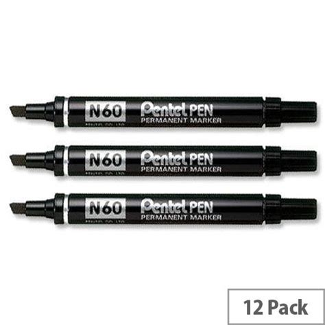 Pentel N60 Permanent Marker Black Chisel Tip Pack 12 Hunt Office Ireland