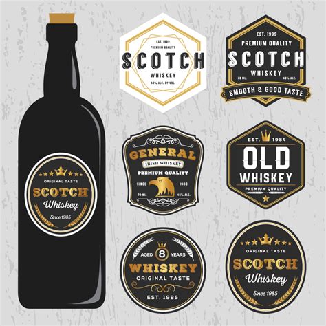 Vintage Premium Whiskey Brands Label Design Vector Art At Vecteezy