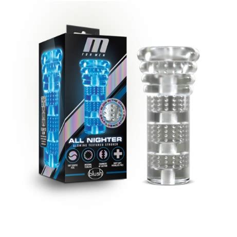 M For Men All Nighter Soft And Wet Glow In The Dark Self Lubricating Stroker Clear Sex Toy