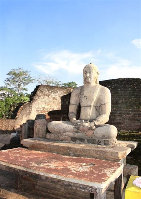 Statue Of A Meditating Buddha Vatadage Polonnaruwa Sri Lanka Stock