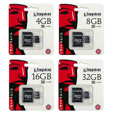 Kingston Micro Sd Sdhc Memory Card Class 4 With Full Size Sd Card